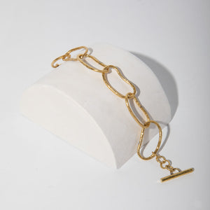 Chunky, bold chain bracelet ethically made by fair wage artists in Nepal.