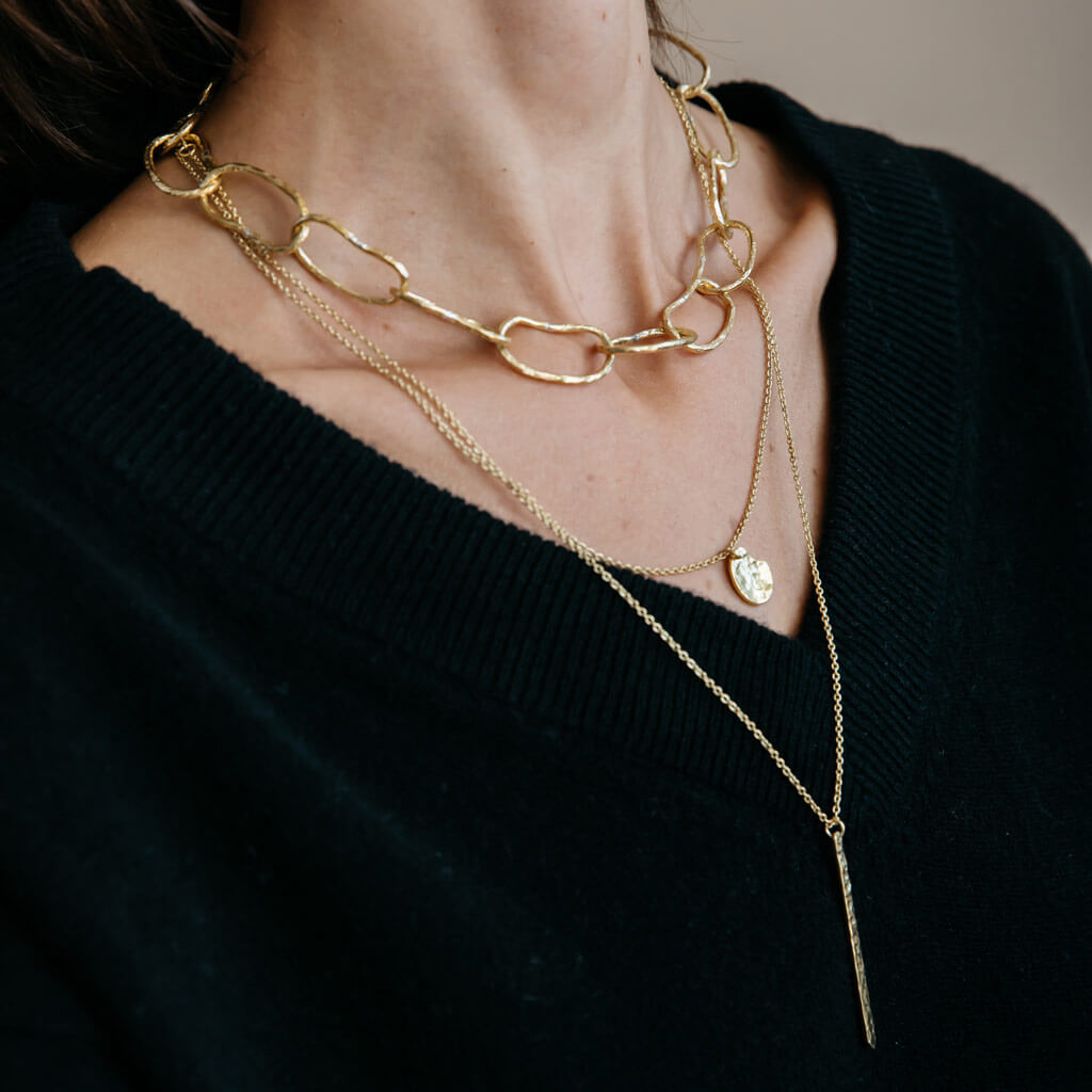 Modern Chain Necklace Brass MULXIPLY - Main Image