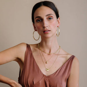 Brass layering necklaces by Mulxiply