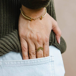 Ray Ring in Brass by Mulxiply. Ethically crafted for the modern minimalist.