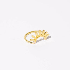 Ray of Sunshine Hammered Brass Ring by Mulxiply