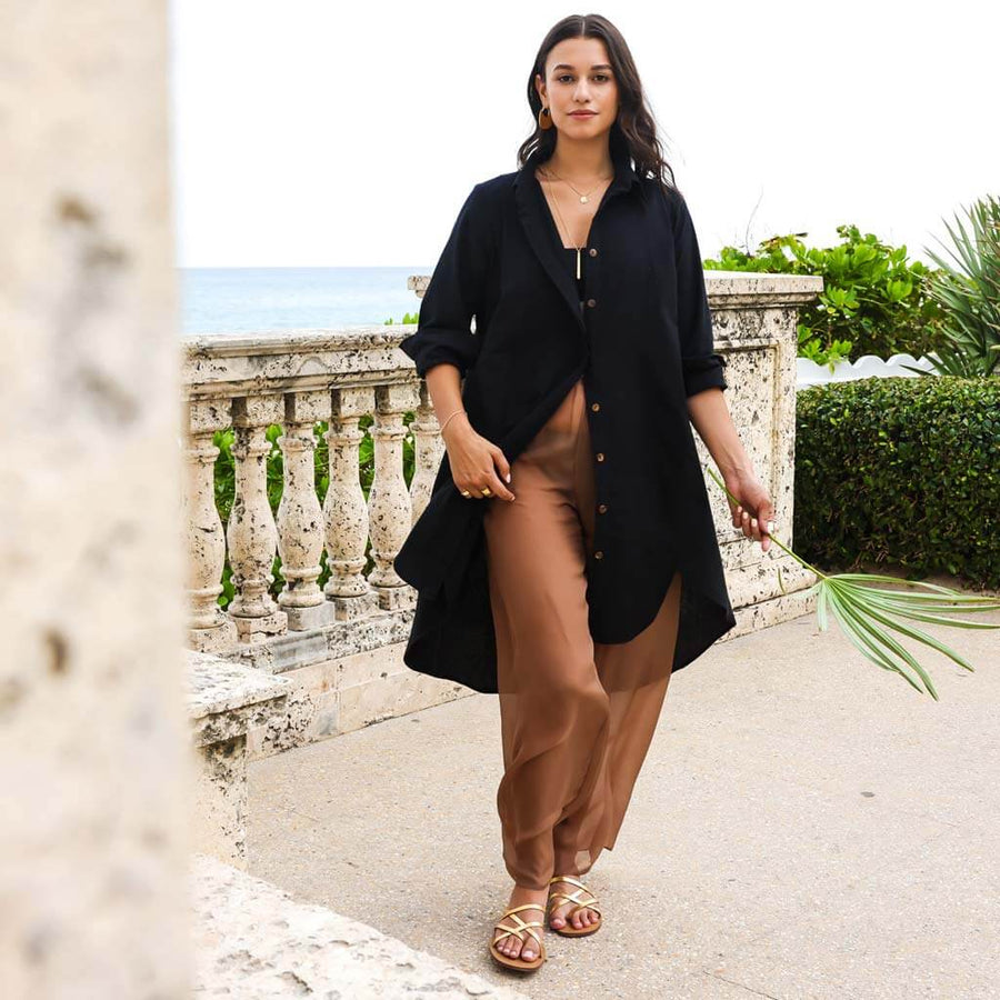 Handwoven cotton shirtdress or beach cover-up by Mulxiply