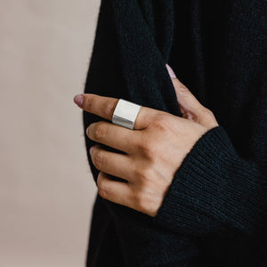 Handcrafted Signet Ring in Sterling Silver by Mulxiply