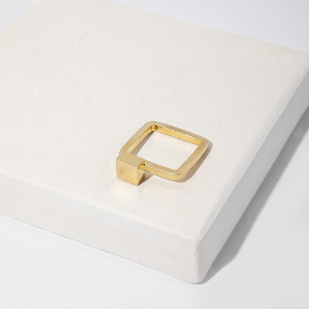 Comfortable, handmade, square band ring to wear alone or stacked.