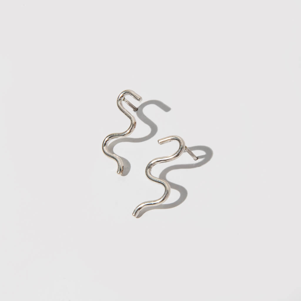 Sterling Silver squiggle earrings make for a must-have gift.