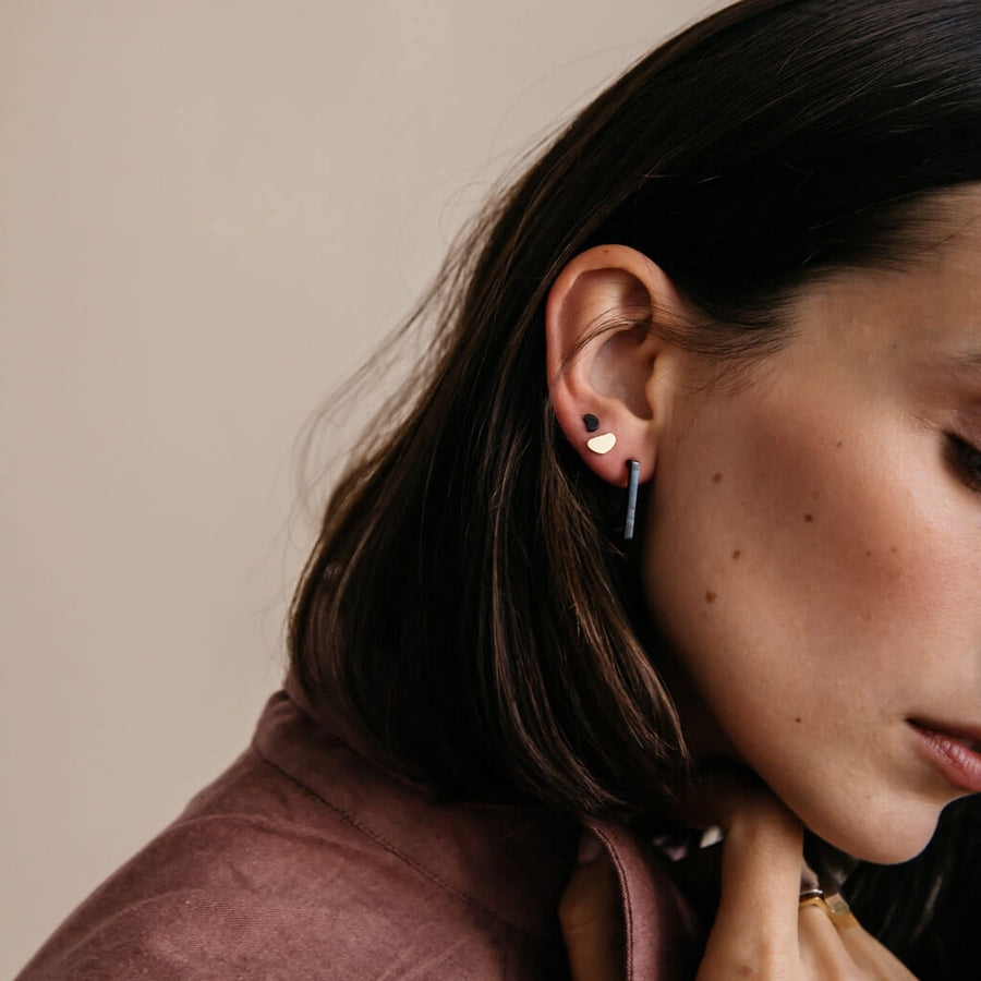 Terrazzo Earrings Set of 4 Studs - Mixed Metals