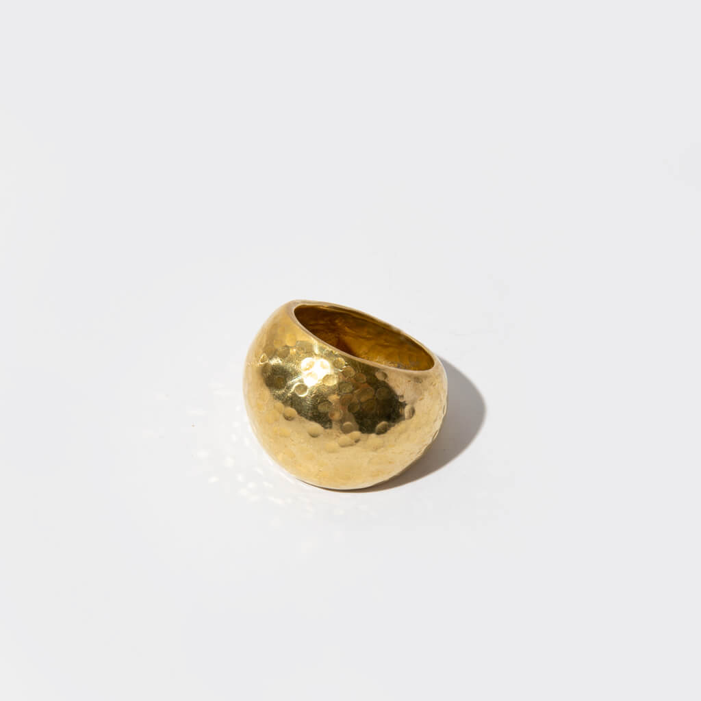 Yala Heritage Hammered Statement Ring - Brass