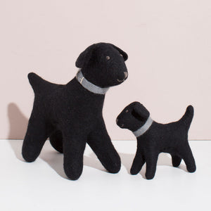 MULXIPLY Hand Felted Black Labrador Duo Stuffed Animal