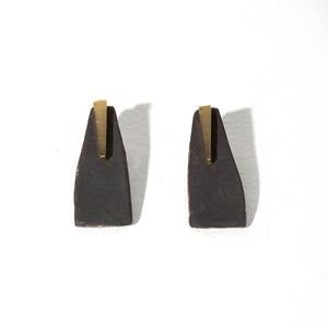 Pottery earrings by Campfire Pottery and Mulxiply. Made in Maine.