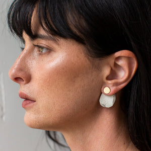 Stone 2-in-1 Earrings - Charcoal + Brass