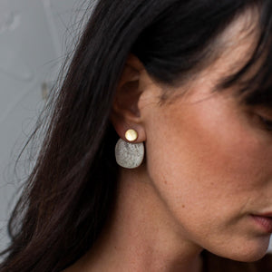 Stone 2-in-1 Earrings - Raku + Brass
