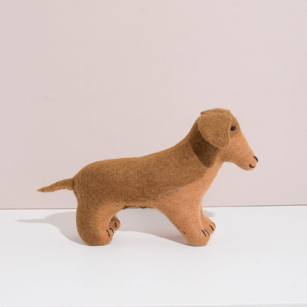 MULXIPLY Hand Felted Dachshund - Large Stuffed Animal