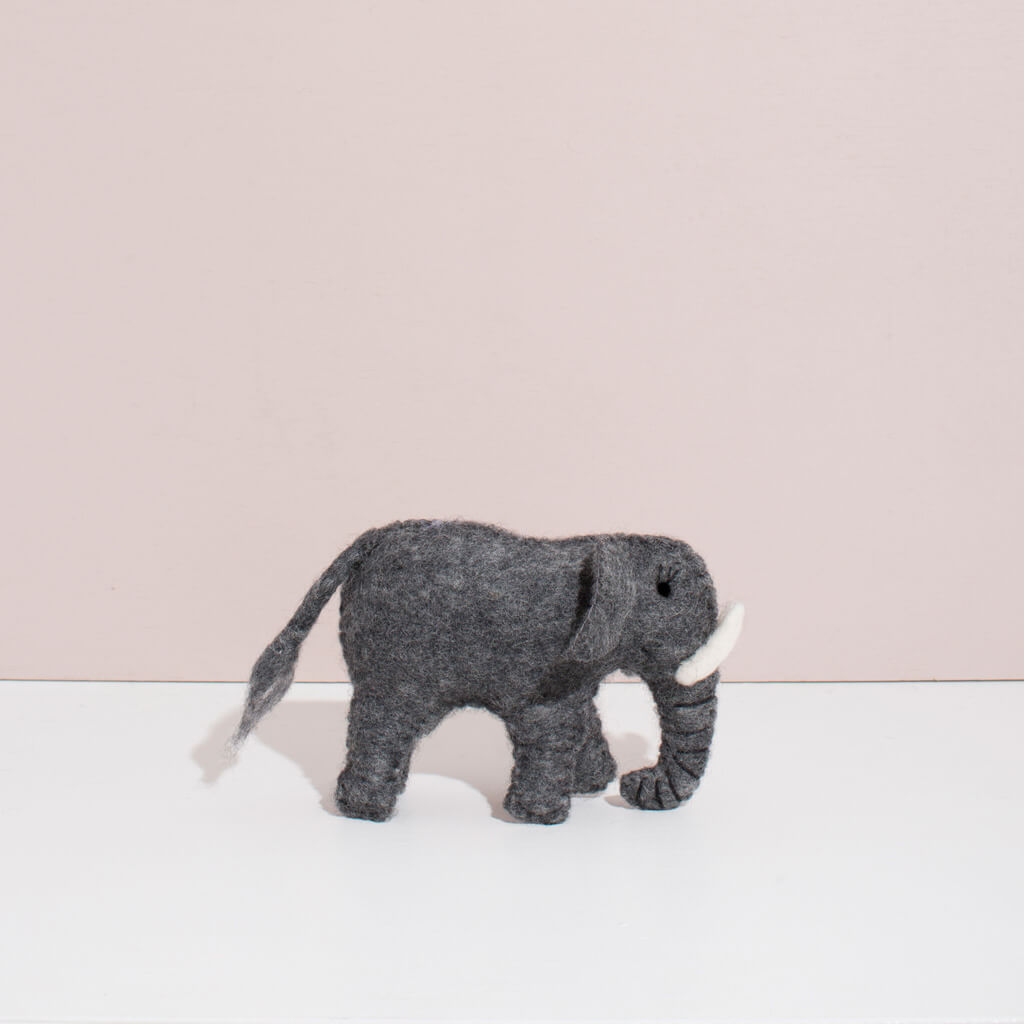 MULXIPLY Hand Felted Small Elephant Stuffed Animal