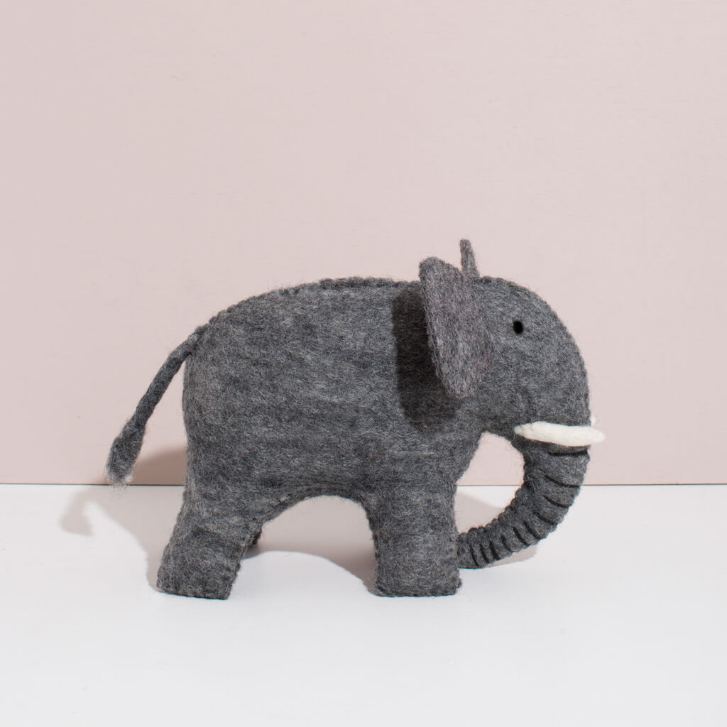 MULXIPLY Hand Felted Elephant - Large Stuffed Animals