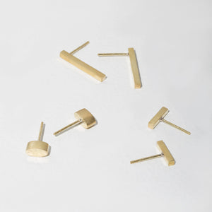 MULXIPLY Forage Stud Earring Set of 3 Pairs - Brass
