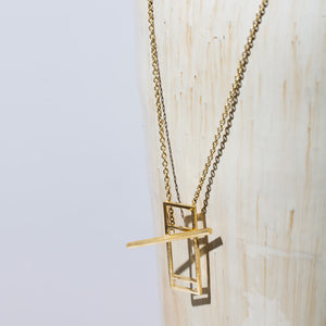 MULXIPLY Foundation Lariat Necklace - Brass