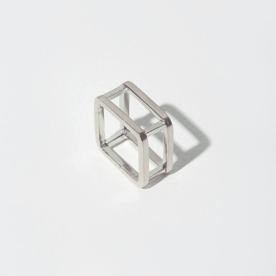 Square ring in sterling silver by Mulxiply