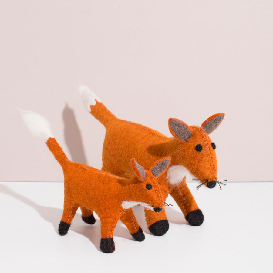MULXIPLY Hand Felted Fox Duo Stuffed Animals