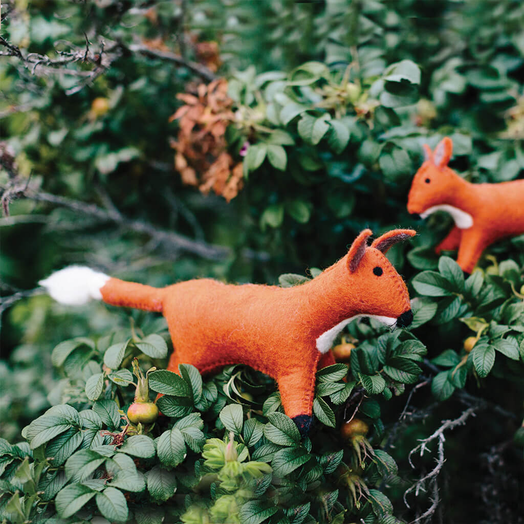 Hand Fox Letf Hand Felted Large Fox - Ethical Toy | MULXIPLY