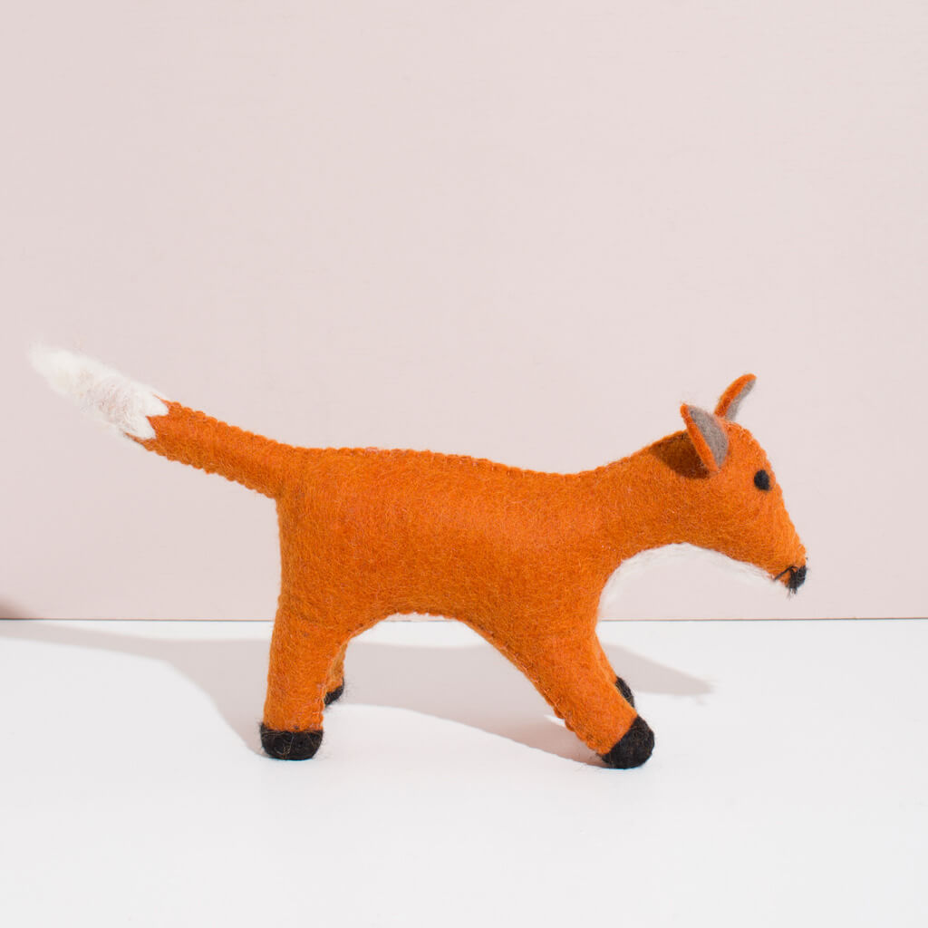Hand Fox Letf Hand Felted Large Fox - Ethical Toy | MULXIPLY
