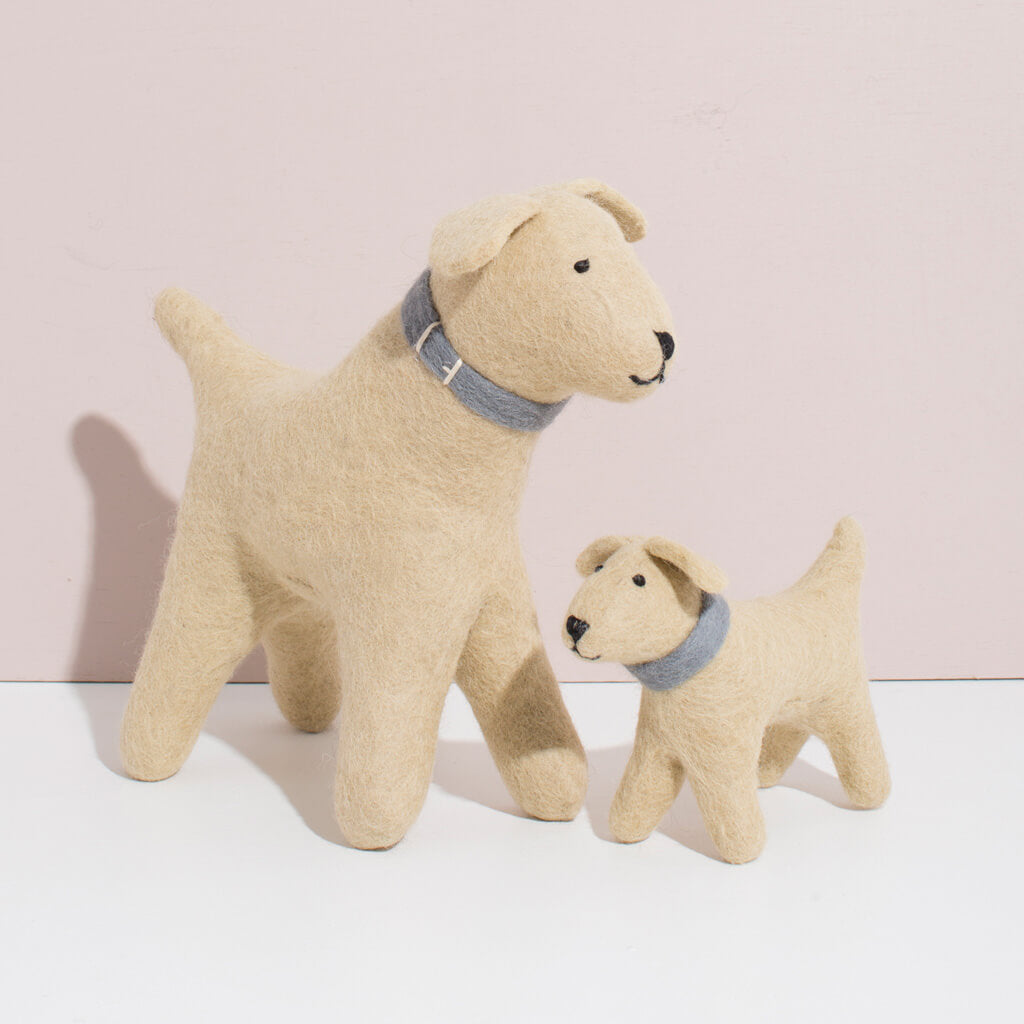 MULXIPLY Hand Felted Golden Retriever Duo Stuffed Animals