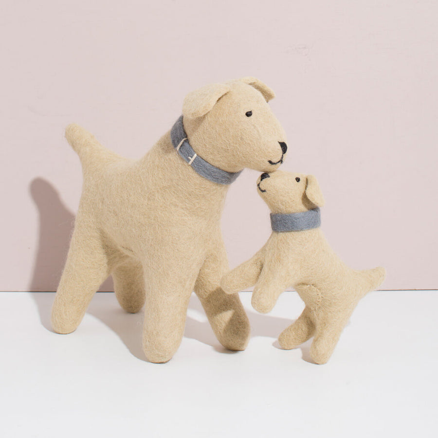 MULXIPLY Hand Felted Golden Retriever Duo Stuffed Animals