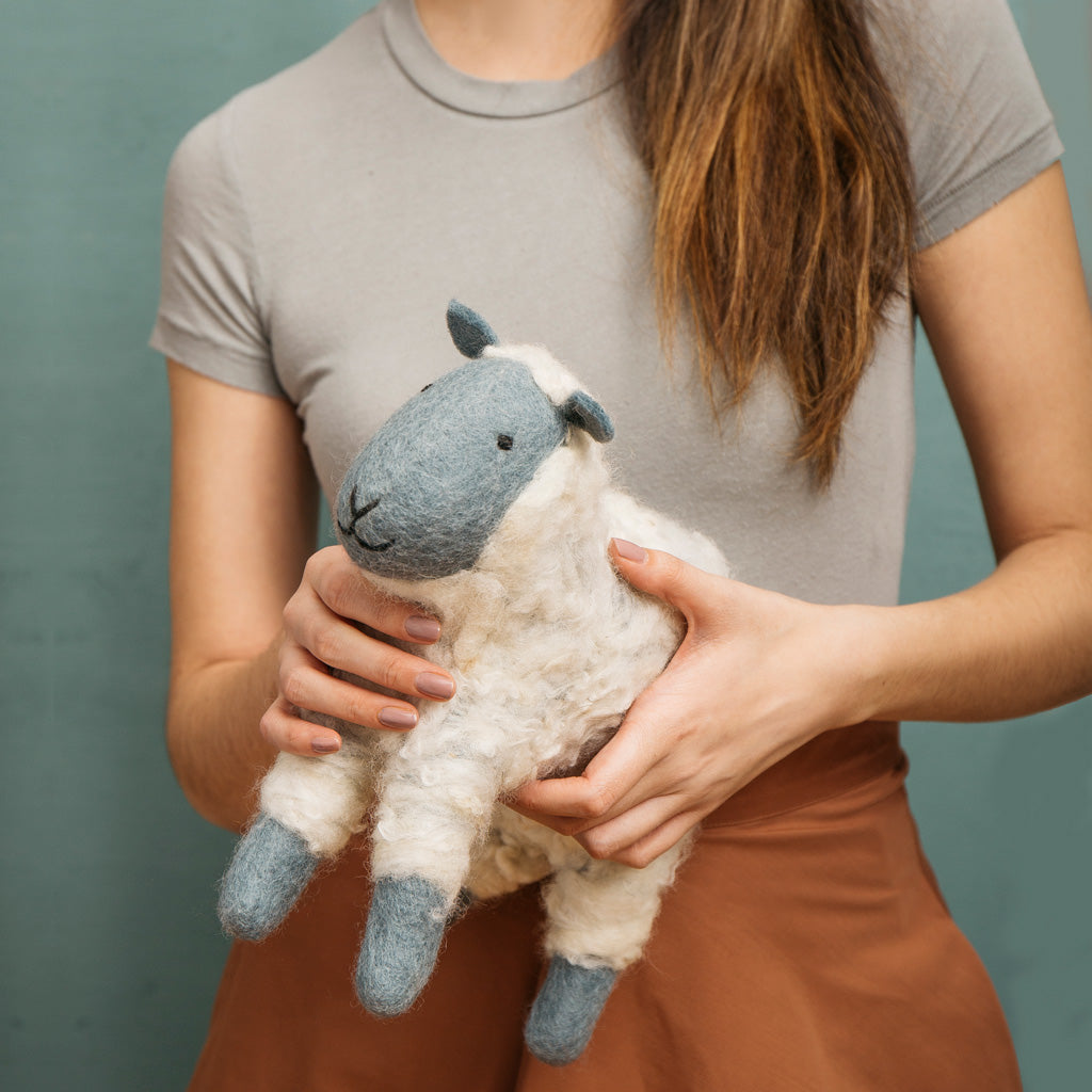 SALE - Hand Felted Grey Sheep - Large