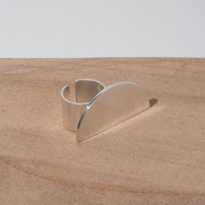 balance half circle ring is adjustable and made with sterling silver by MULXIPLY