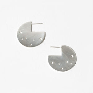 MULXIPLY Moon Coin Hoop Earrings - Sterling Silver