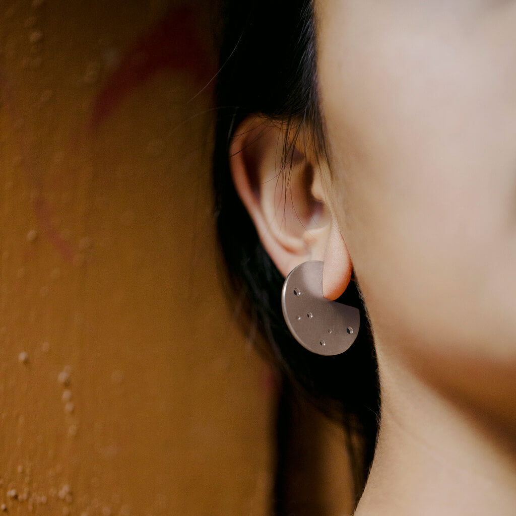 Moon Coin Hoop Earrings Sterling Silver MULXIPLY