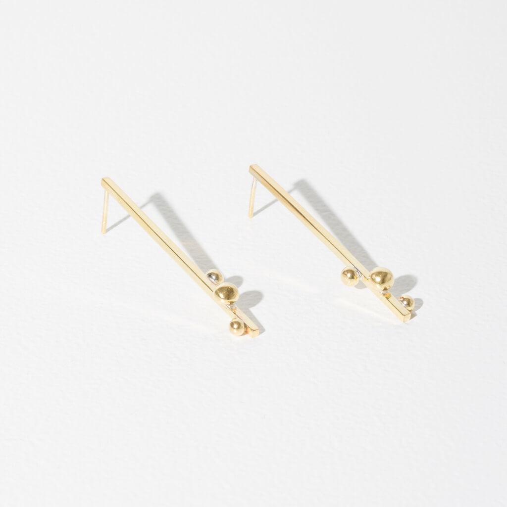 Rain Earrings - Brass