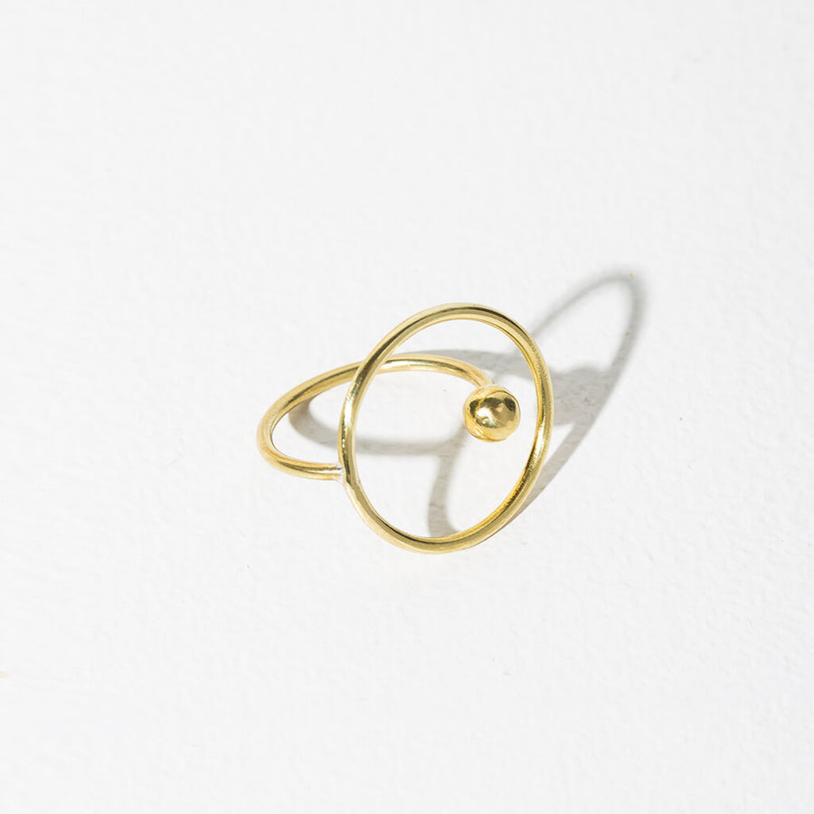 Ripple Adjustable Ring - Brass