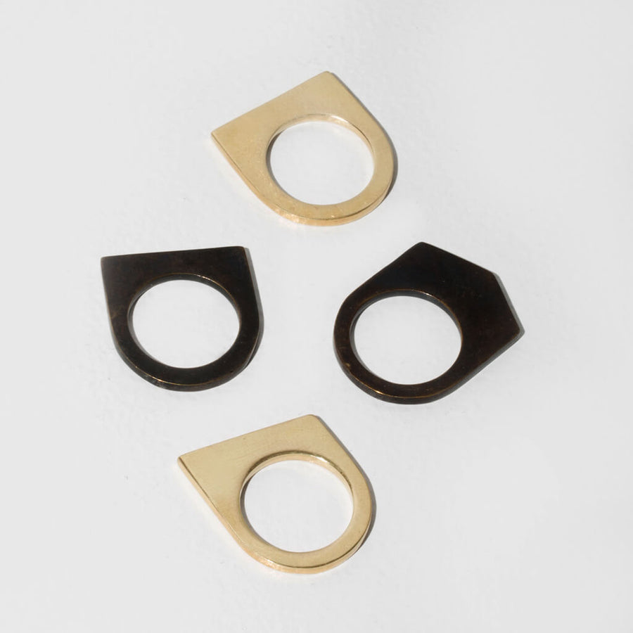 MULXIPLY Range Ring Set of 4 in Mixed Metals