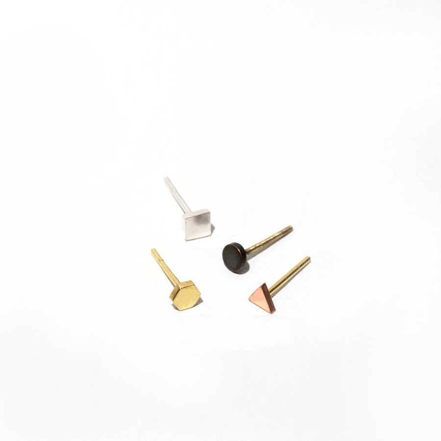 MULXIPLY Tiny Shapes Set of 4 Studs - Mixed Metals
