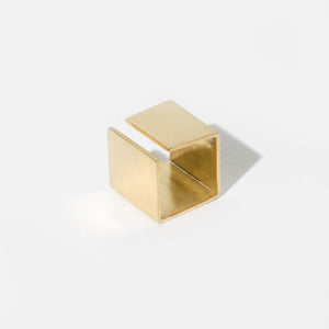 MULXIPLY Smooth Path Adjustable Square Ring - Brass