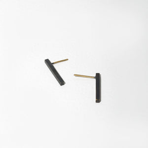 MULXIPLY Stick Stud Earrings - Oxidized Brass