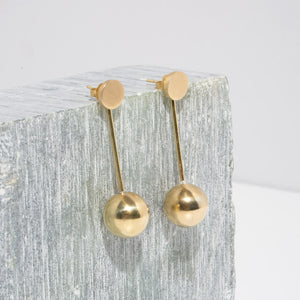 Strength Pendulum Earrings - Brass