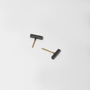 MULXIPLY Twig Stud Earrings - Oxidized Brass