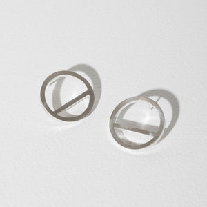 Wink Circle Earrings - Sterling Silver