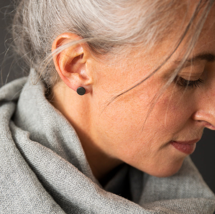 MULXIPLY XO Stud Earrings - Oxidized Brass