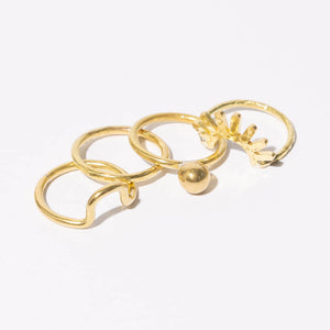 Nesting Rings in hammered brass by Mulxiply.