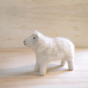 Hand Felted White Sheep - Small